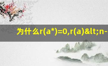 为什么r(a*)=0,r(a)<n-1